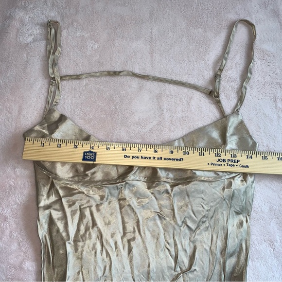ZARA CHAMPAGNE SATIN EFFECT SLIP DRESS size large new tags - Picture 11 of 16